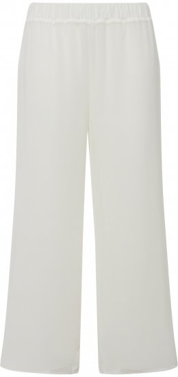 Ulla Popken Layered Chiffon Wide Leg Pants White - Női Farmer & Nadrágok Nagy Méretekben – Plus Size - 