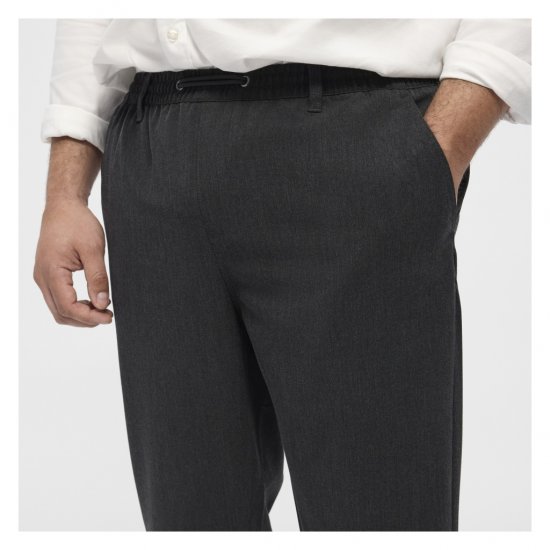 North Latitude Dress Pants Elastic Waist Dark Grey Melange - Nadrág - Nagyméretű Férfi Nadrág