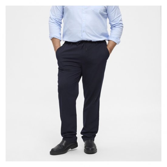 North Latitude Dress Pants Elastic Waist Navy Blue - Nadrág - Nagyméretű Férfi Nadrág