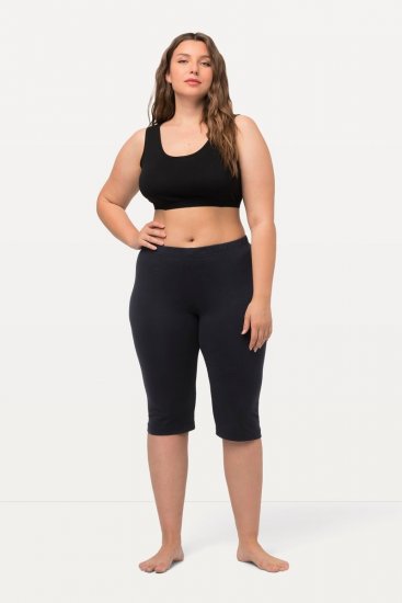 Ulla Popken Stretch Knit Bike Shorts Blue - Rövidnadrágok - Női nagyméretű rövidnadrágok