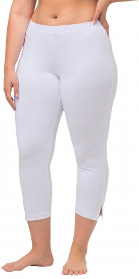 Ulla Popken Basic Stretch Knit Capris White - Női Farmer & Nadrágok Nagy Méretekben – Plus Size - 