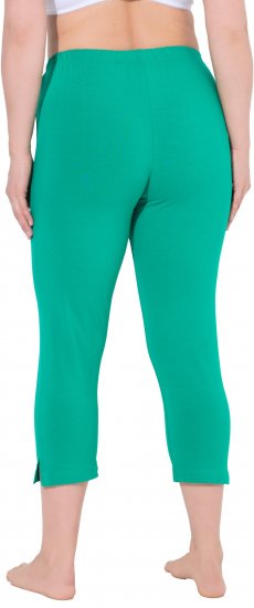 Ulla Popken Basic Stretch Knit Capris Green - Női Farmer & Nadrágok Nagy Méretekben – Plus Size - 
