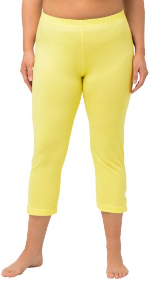 Ulla Popken Basic Stretch Knit Capris Yellow - Női Farmer & Nadrágok Nagy Méretekben – Plus Size - 