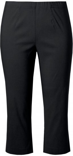 Ulla Popken Stretch Basic Bengaline Capri Pants Black - Női Farmer & Nadrágok Nagy Méretekben – Plus Size - 