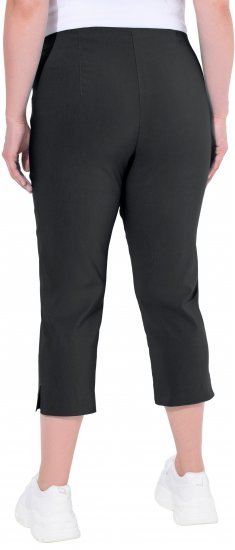 Ulla Popken Stretch Basic Bengaline Capri Pants Black - Női Farmer & Nadrágok Nagy Méretekben – Plus Size - 