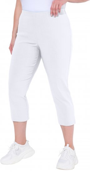 Ulla Popken Stretch Basic Bengaline Capri Pants Snow White - Női Farmer & Nadrágok Nagy Méretekben – Plus Size - 