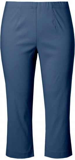 Ulla Popken Stretch Basic Bengaline Capri Pants Denim Blue - Női Farmer & Nadrágok Nagy Méretekben – Plus Size - 