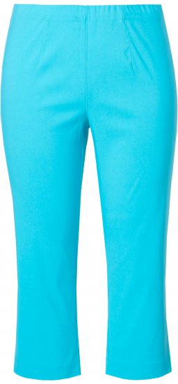 Ulla Popken Stretch Basic Bengaline Capri Pants Deep Aqua - Női Farmer & Nadrágok Nagy Méretekben – Plus Size - 