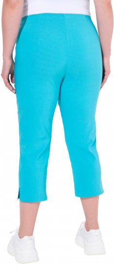 Ulla Popken Stretch Basic Bengaline Capri Pants Deep Aqua - Női Farmer & Nadrágok Nagy Méretekben – Plus Size - 