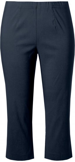 Ulla Popken Stretch Basic Bengaline Capri Pants Navy Blue - Női Farmer & Nadrágok Nagy Méretekben – Plus Size - 