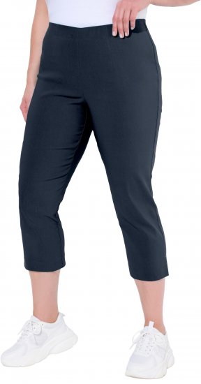 Ulla Popken Stretch Basic Bengaline Capri Pants Navy Blue - Női Farmer & Nadrágok Nagy Méretekben – Plus Size - 