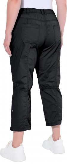 Ulla Popken Roll Tab Hem Stretch Cargo Pants Black - Női Farmer & Nadrágok Nagy Méretekben – Plus Size - 