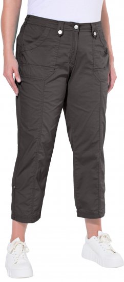 Ulla Popken Roll Tab Hem Stretch Cargo Pants Grey - Női Farmer & Nadrágok Nagy Méretekben – Plus Size - 
