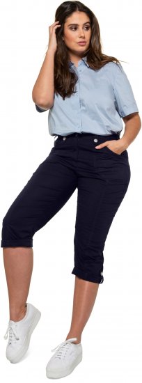Ulla Popken Roll Tab Hem Stretch Cargo Pants Navy - Női Farmer & Nadrágok Nagy Méretekben – Plus Size - 