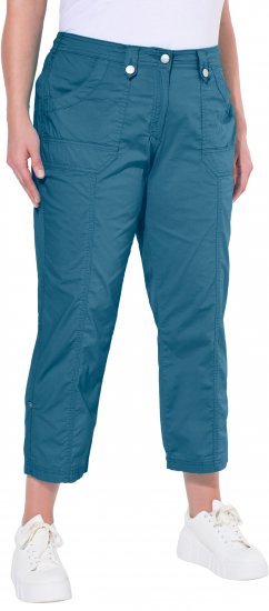 Ulla Popken Roll Tab Hem Stretch Cargo Pants Blue - Női Farmer & Nadrágok Nagy Méretekben – Plus Size - 