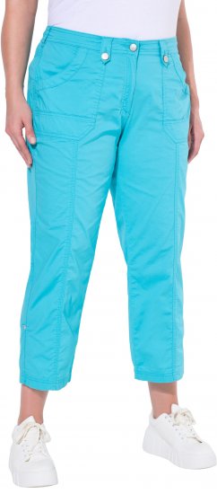 Ulla Popken Roll Tab Hem Stretch Cargo Pants Deep Aqua - Női Farmer & Nadrágok Nagy Méretekben – Plus Size - 