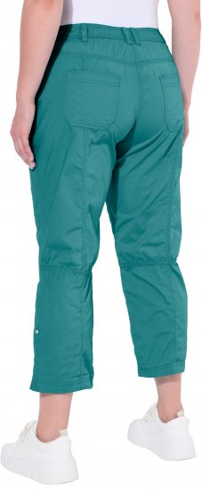 Ulla Popken Roll Tab Hem Stretch Cargo Pants Teal - Női Farmer & Nadrágok Nagy Méretekben – Plus Size - 