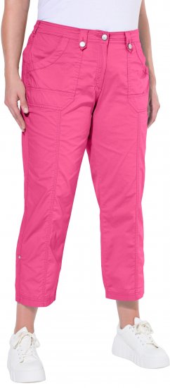 Ulla Popken Roll Tab Hem Stretch Cargo Pants Pink - Női Farmer & Nadrágok Nagy Méretekben – Plus Size - 