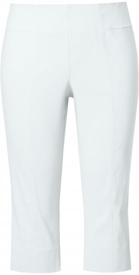 Ulla Popken Bengaline Elastic Waist Stretch Capri Pants Snow White - Női Farmer & Nadrágok Nagy Méretekben – Plus Size - 