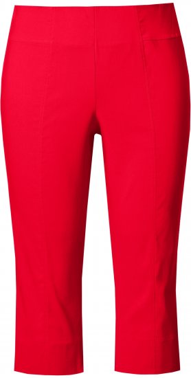 Ulla Popken Bengaline Elastic Waist Stretch Capri Pants Red - Női Farmer & Nadrágok Nagy Méretekben – Plus Size - 