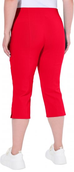 Ulla Popken Bengaline Elastic Waist Stretch Capri Pants Red - Női Farmer & Nadrágok Nagy Méretekben – Plus Size - 