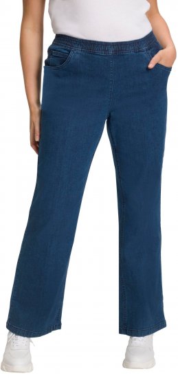 Ulla Popken Wide Leg Elastic Waist Mary Fit Marlene Stretch Jeans Denim Blue - Női Farmer & Nadrágok Nagy Méretekben – Plus Size - 