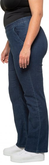 Ulla Popken Straight Leg Elastic Waist Mandy Fit Stretch Jeans Denim Blue - Női Farmer & Nadrágok Nagy Méretekben – Plus Size - 