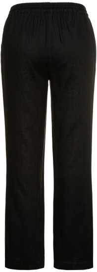Ulla Popken Drawstring Elastic Waist Mary Fit Linen Pants Black - Női Farmer & Nadrágok Nagy Méretekben – Plus Size - 