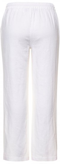 Ulla Popken Drawstring Elastic Waist Mary Fit Linen Pants Snow White - Női Farmer & Nadrágok Nagy Méretekben – Plus Size - 