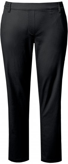 Ulla Popken Chino Elastic Waist Stretch Cotton Pants Black - Női Farmer & Nadrágok Nagy Méretekben – Plus Size - 