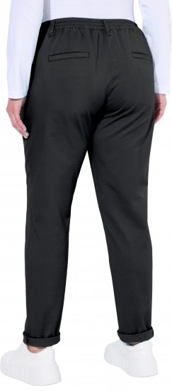 Ulla Popken Chino Elastic Waist Stretch Cotton Pants Black - Női Farmer & Nadrágok Nagy Méretekben – Plus Size - 
