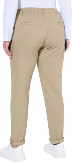 Ulla Popken Chino Elastic Waist Stretch Cotton Pants Brown - Női Farmer & Nadrágok Nagy Méretekben – Plus Size - 