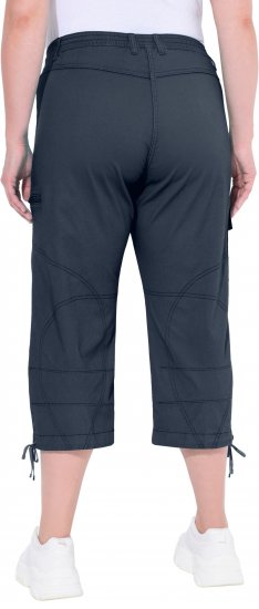 Ulla Popken Stretch Cotton Cargo Crop Pants Navy - Női Farmer & Nadrágok Nagy Méretekben – Plus Size - 