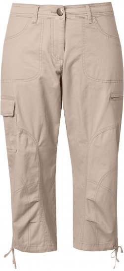 Ulla Popken Stretch Cotton Cargo Crop Pants Beige - Női Farmer & Nadrágok Nagy Méretekben – Plus Size - 