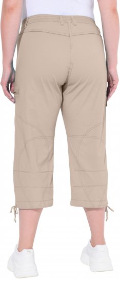 Ulla Popken Stretch Cotton Cargo Crop Pants Beige - Női Farmer & Nadrágok Nagy Méretekben – Plus Size - 