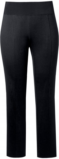 Ulla Popken Slim Leg Sienna Fit Ponte Stretch Knit Pants Black - Női Farmer & Nadrágok Nagy Méretekben – Plus Size - 