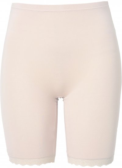 Ulla Popken Lace Hem Stretch Viscose Knit Bicycle Length Lounge Shorts Beige - Női Farmer & Nadrágok Nagy Méretekben – Plus Size - 
