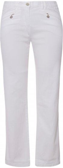 Ulla Popken Summer Pants Mony Snow White - Női Farmer & Nadrágok Nagy Méretekben – Plus Size - 