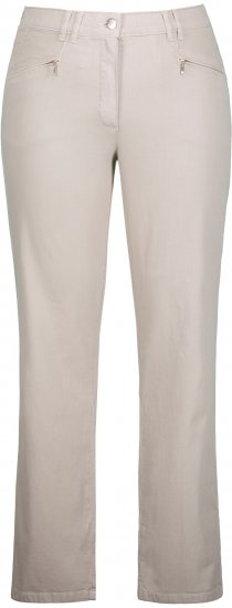 Ulla Popken Summer Pants Mony Beige - Női Farmer & Nadrágok Nagy Méretekben – Plus Size - 