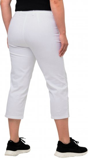 Ulla Popken Mony Stretch Capri Pants Snow White - Női Farmer & Nadrágok Nagy Méretekben – Plus Size - 