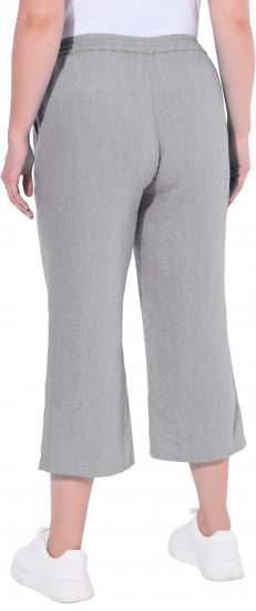 Ulla Popken Cool Linen Elastic Waist Capri Pants Light Grey Melange - Női Farmer & Nadrágok Nagy Méretekben – Plus Size - 