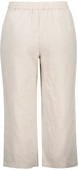 Ulla Popken Cool Linen Elastic Waist Capri Pants Brown - Női Farmer & Nadrágok Nagy Méretekben – Plus Size - 