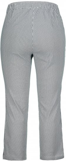 Ulla Popken Check Bengaline Slim Leg Sienna Fit Stretch Crop Pants Black - Női Farmer & Nadrágok Nagy Méretekben – Plus Size - 