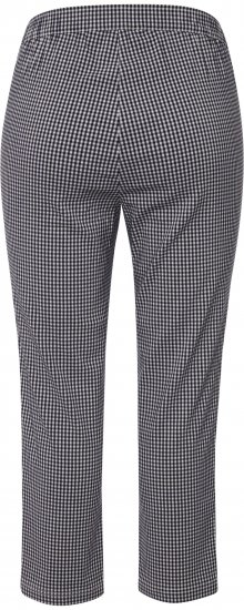 Ulla Popken Check Bengaline Slim Leg Sienna Fit Stretch Crop Pants Navy - Női Farmer & Nadrágok Nagy Méretekben – Plus Size - 