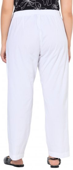 Ulla Popken Wide Leg Ruby Fit Stretch Chino Pants Snow White - Női Farmer & Nadrágok Nagy Méretekben – Plus Size - 