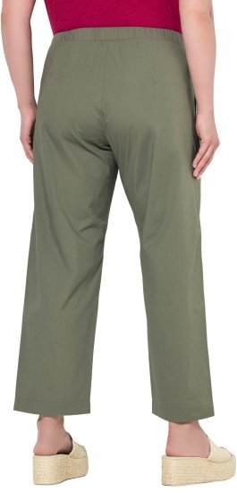 Ulla Popken Wide Leg Ruby Fit Stretch Chino Pants Green - Női Farmer & Nadrágok Nagy Méretekben – Plus Size - 