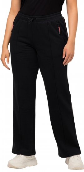 Ulla Popken Holo Detail Sweatpants Black - Női Farmer & Nadrágok Nagy Méretekben – Plus Size - 