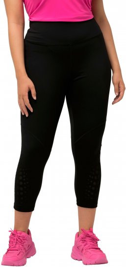 Ulla Popken Quick Dry Sport Crop Leggings Black - Női Farmer & Nadrágok Nagy Méretekben – Plus Size - 