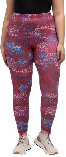 Ulla Popken Graphic Print Recycled Polyester Quick Dry Stretch Leggings Red - Női Farmer & Nadrágok Nagy Méretekben – Plus Size - 