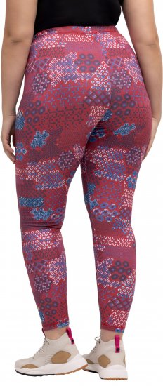Ulla Popken Graphic Print Recycled Polyester Quick Dry Stretch Leggings Red - Női Farmer & Nadrágok Nagy Méretekben – Plus Size - 